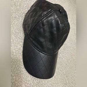 Black leather guess hat